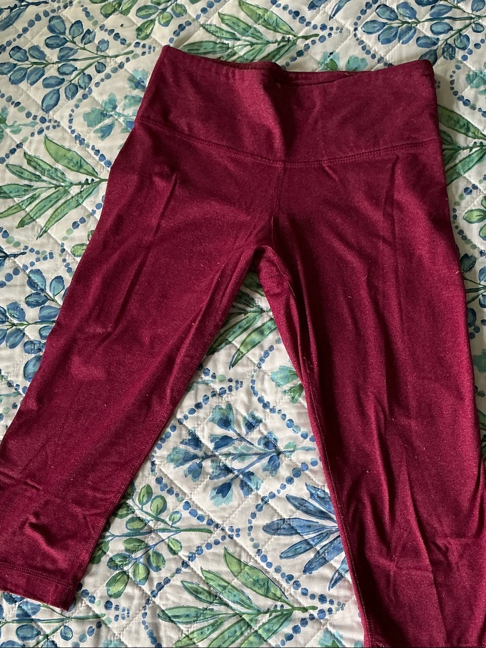 RBX Maroon High-Waist Stretch Leggings